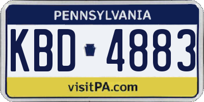 PA license plate KBD4883