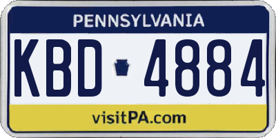 PA license plate KBD4884
