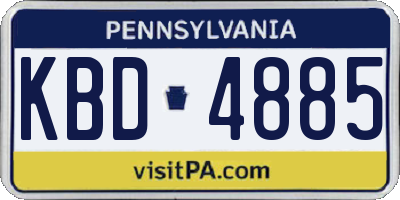 PA license plate KBD4885