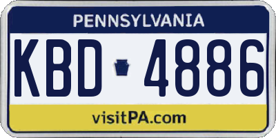 PA license plate KBD4886