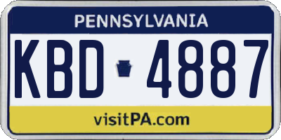 PA license plate KBD4887