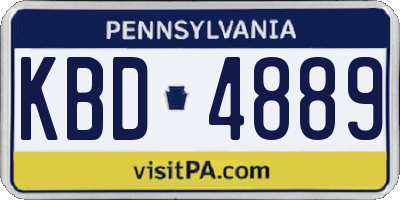 PA license plate KBD4889