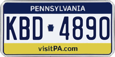 PA license plate KBD4890