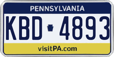PA license plate KBD4893