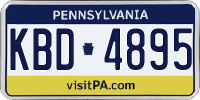 PA license plate KBD4895