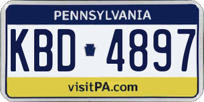 PA license plate KBD4897