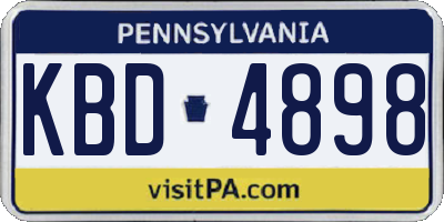 PA license plate KBD4898