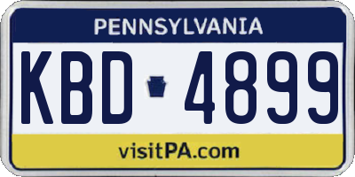 PA license plate KBD4899
