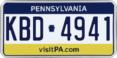 PA license plate KBD4941