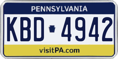 PA license plate KBD4942