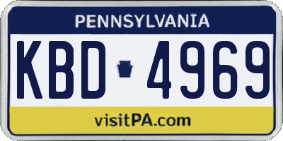 PA license plate KBD4969