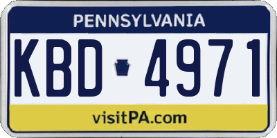 PA license plate KBD4971