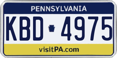 PA license plate KBD4975