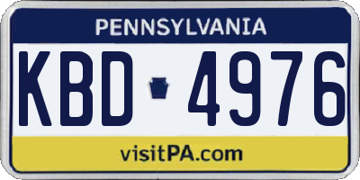 PA license plate KBD4976