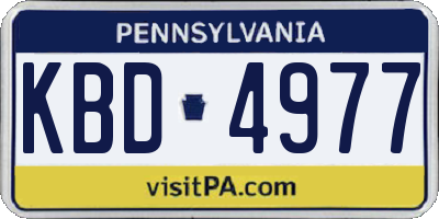 PA license plate KBD4977
