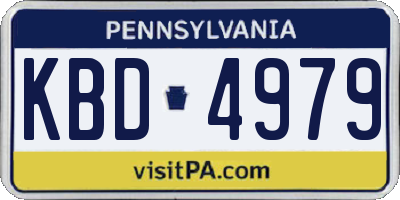 PA license plate KBD4979