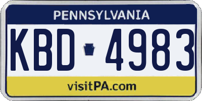 PA license plate KBD4983