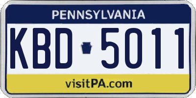 PA license plate KBD5011
