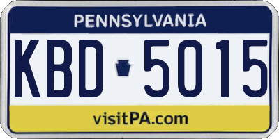 PA license plate KBD5015