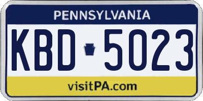 PA license plate KBD5023