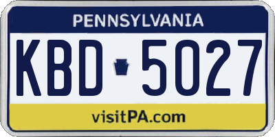 PA license plate KBD5027