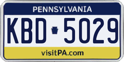 PA license plate KBD5029