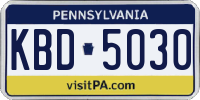 PA license plate KBD5030