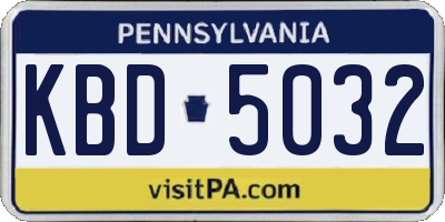 PA license plate KBD5032
