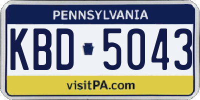 PA license plate KBD5043