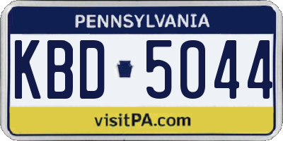 PA license plate KBD5044