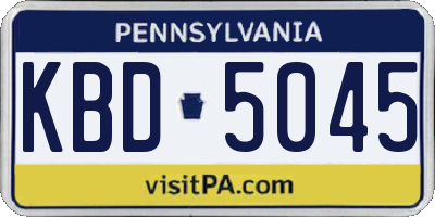 PA license plate KBD5045