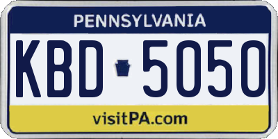PA license plate KBD5050