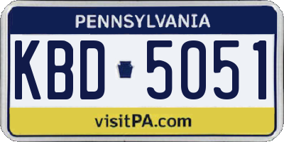 PA license plate KBD5051