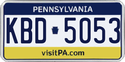 PA license plate KBD5053