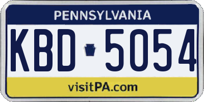 PA license plate KBD5054
