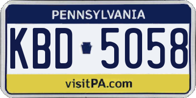 PA license plate KBD5058