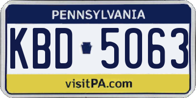 PA license plate KBD5063