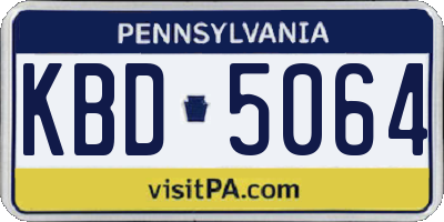 PA license plate KBD5064