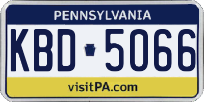 PA license plate KBD5066