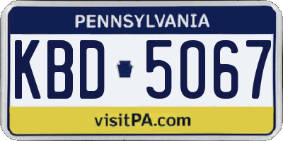 PA license plate KBD5067