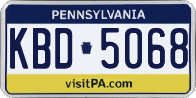 PA license plate KBD5068