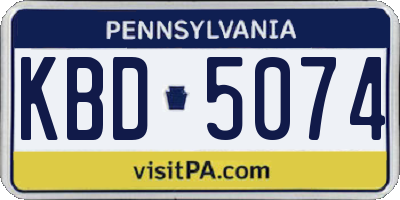 PA license plate KBD5074