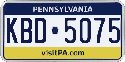 PA license plate KBD5075