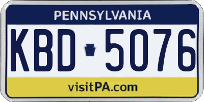 PA license plate KBD5076