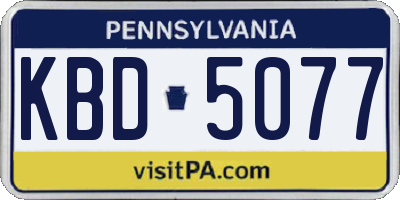 PA license plate KBD5077