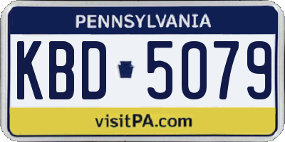 PA license plate KBD5079