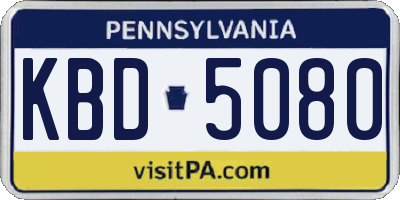 PA license plate KBD5080