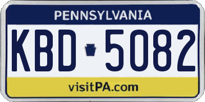 PA license plate KBD5082