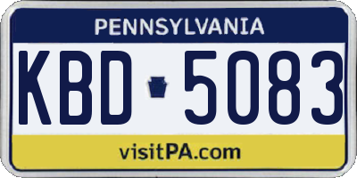 PA license plate KBD5083