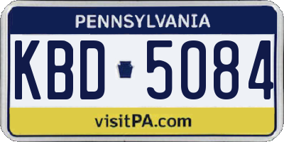 PA license plate KBD5084
